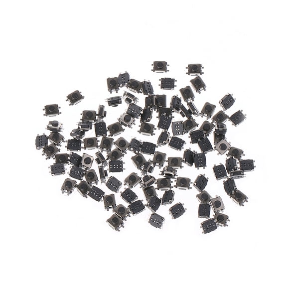 Geemin 100 Pcs 3x4x2mm 4 Pin SMD Micro Momentary Push Button Tactile Switch