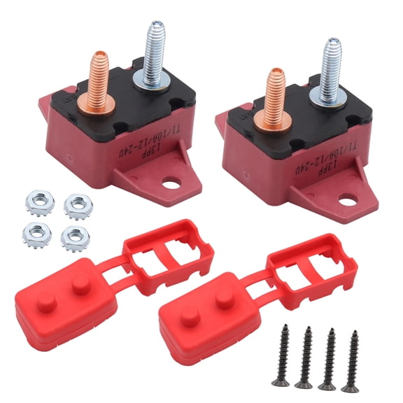 Geemin 10A 12V-24V Automatic Reset Circuit Breaker with Cover Studs Bolt for Automotive