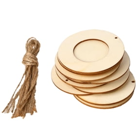 Geemin 10pcs/set Wooden Mini Round Photo Frame Hanging Crafts DIY Handmade With Ropes H