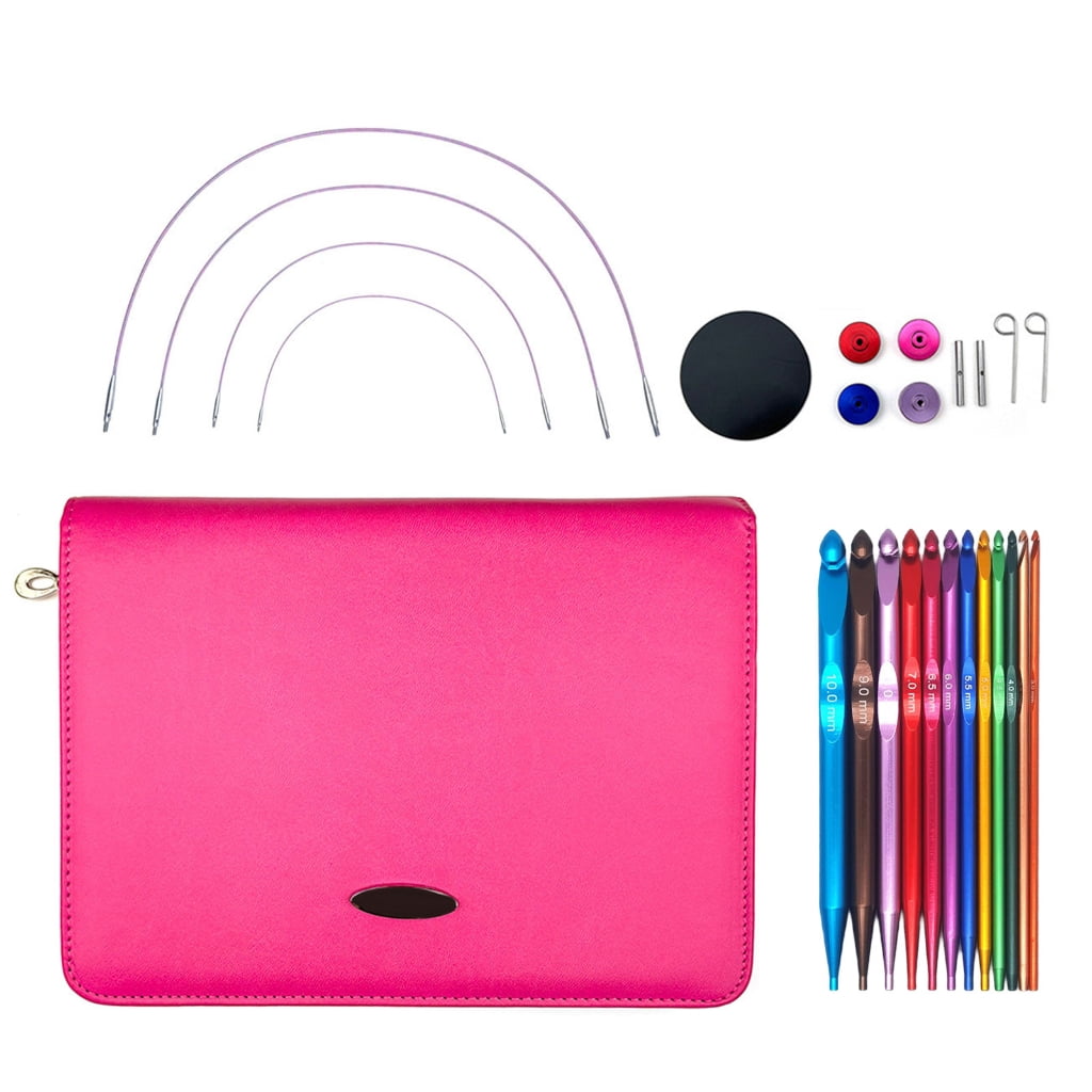 Geemin 12Pairs of Interchangeable Circular Knitting Needle Set with Case for Beginner