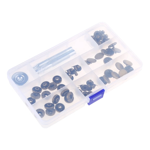 Geemin 15 Sets Sewing Snap Fasteners Kits Metal Snaps Button with Punch Tools for Sewing Craft Jackets Clothing Repair