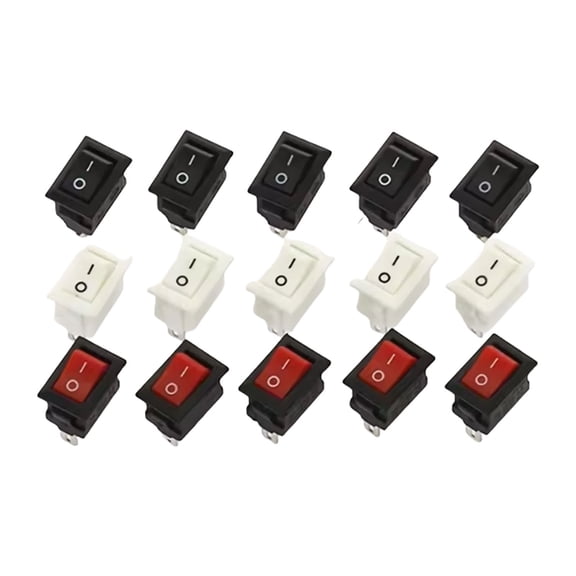 Geemin 15pcs Boats Toggle Switches 2 Pin Power Control Strong Plastic Iron Housing