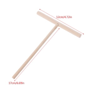 Geemin 1PC for T Shape Wooden Pancake Batter Spreader Stick Rolling Pin Kitchen Tool