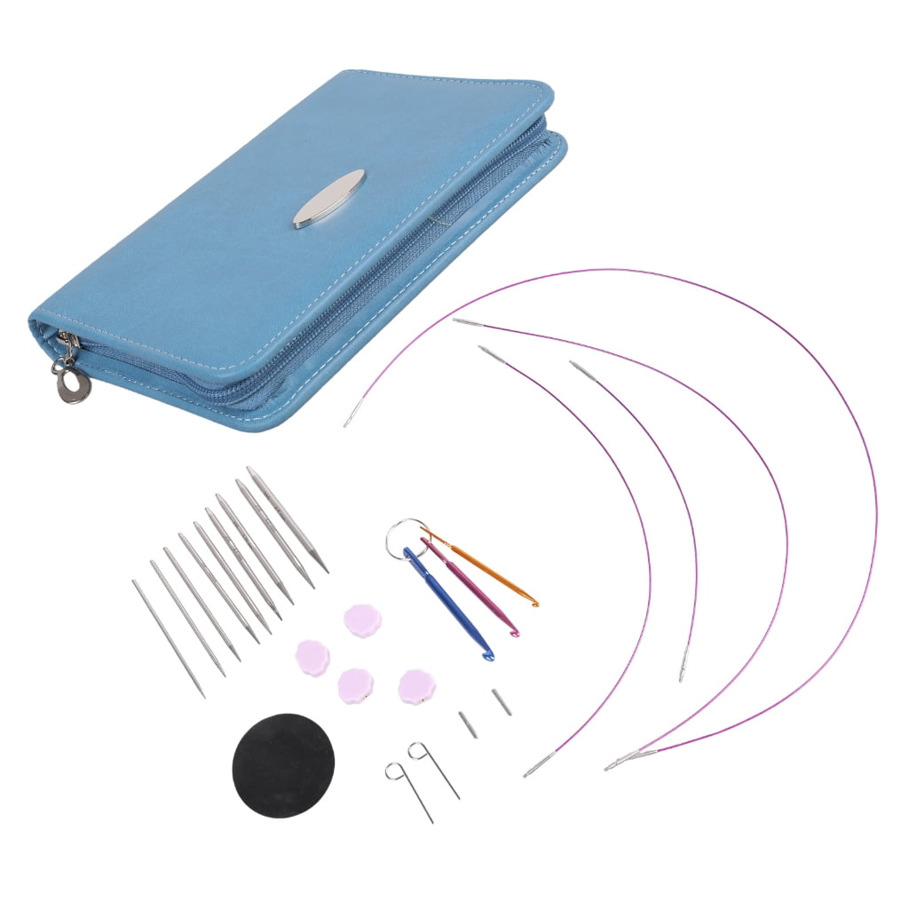 Geemin 2.2mm-4.5mm Interchangeable Circular Knitting Needle Set with Case and Accessories Circular Knitting Pin