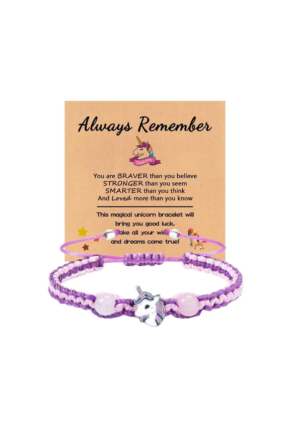 2 Divisions Girls Fantasy Mythical horse Bangle Set Modifiable Interlaced Cord Plan Includes Motivational Card Permanent Jewelry