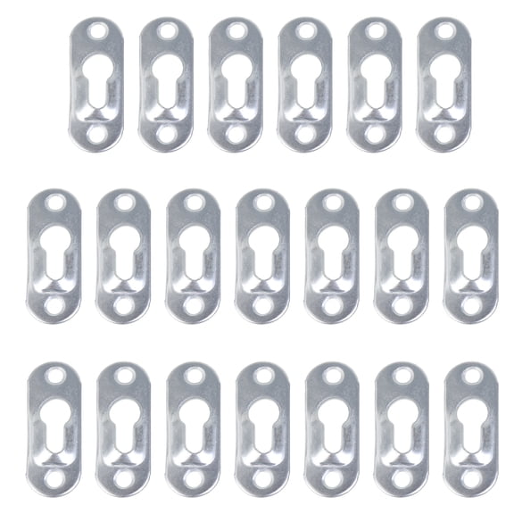 Geemin 20 Pieces Metal Keyhole Hanging Plates Hanging Brackets Furniture Hardware