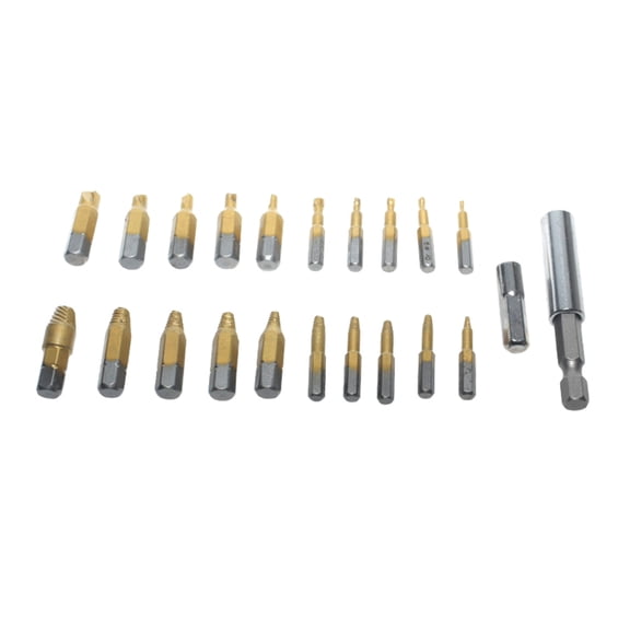 Geemin 22Pcs Damaged Screw Extractor Drill Bit Set Multi-Splines Bolt Screw Extractor Slip Teeth Remove Broken Bolt Extractor