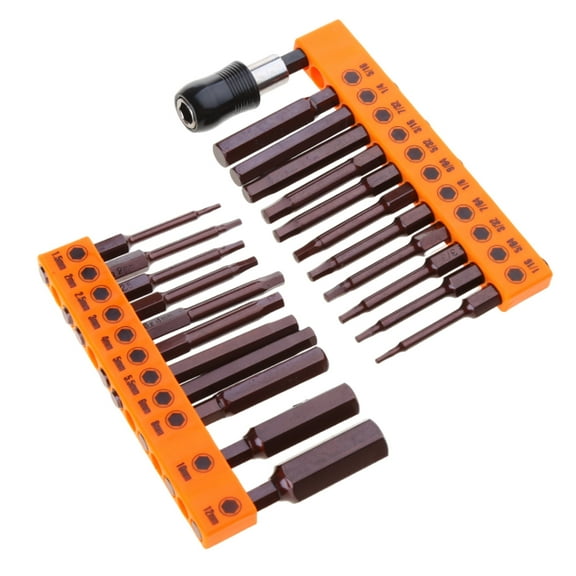 Geemin 23 Piece Hex Head Impact Drill Bit Set Magnetic Screwdriver Bits Metric English