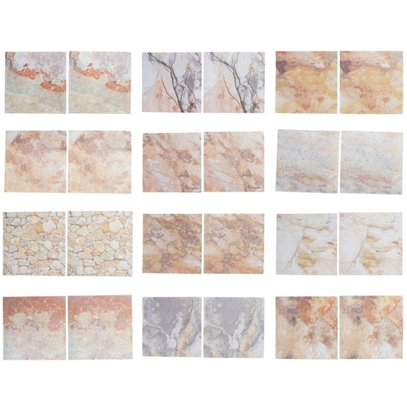 Geemin 24 Pcs Stone Texture Background Paper Scrapbook Paper Pads for Card Making Decor