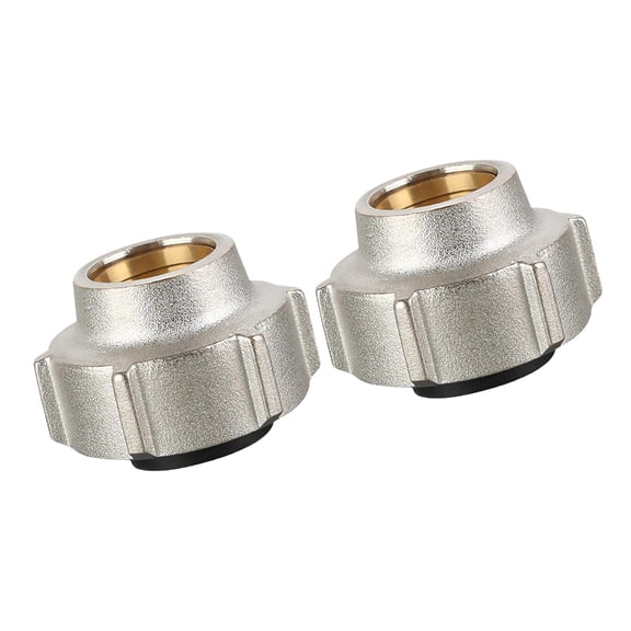 Geemin 2Pcs Brass Connector Pipe Fitting Hose Adapter Replacement 15mmx3/4inch Heating System Compression Fitting Enduring