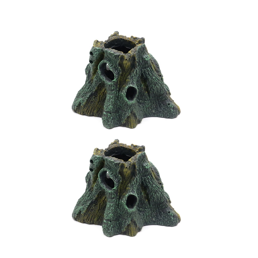 Geemin 2pcs Reptiles Hideaways Cave Shelter Hidings Turtles House Terrariums Fish Tanks
