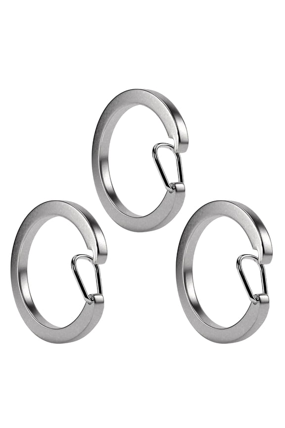 3 Pcs Round Spring Clasp Keyring Metal Circular Rings Keyring Stainless Steel Spring Open Keychain C Buckle Durable
