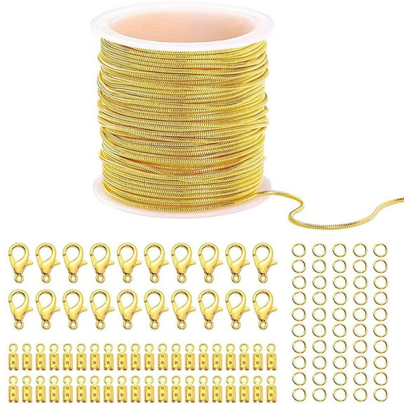 Geemin 33ft Necklace Chains Roll,with Open Jump Rings Lobster Clasps for Jewelry Making