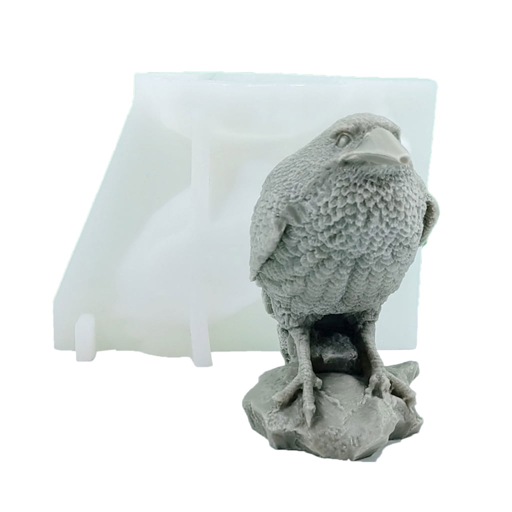 Geemin 3D Crow Silicone Mould Castings Molds Candle Molds Scented Candle Molds Baking Molds for Decorations Silicone Moulds 3D Crow Candle Molds Scented Candle Molds Craft Castings Molds Decorations