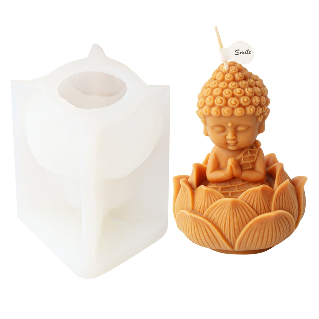 Geemin 3D Meditation Silicone Mold Bodhisattva Statue Scented Candle Making Plaster Mould Concrete Casting Molds Decoration