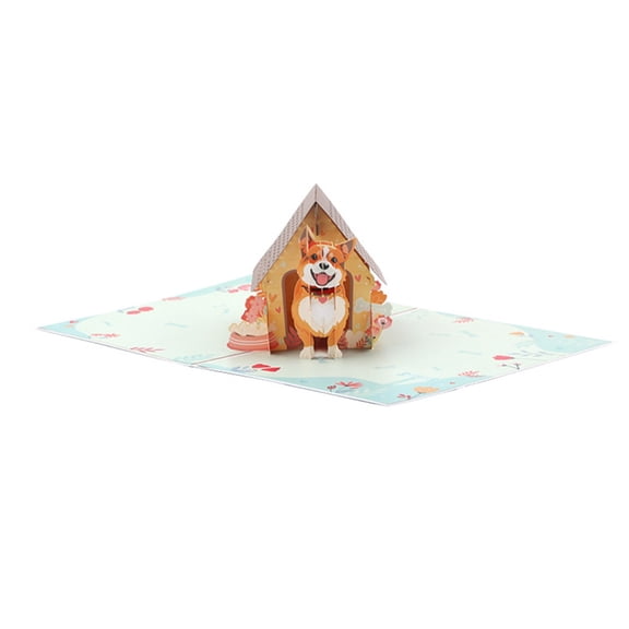 Geemin 3D Popup Invitation Card Foldable Pet Themed Paper Greeting Card with Envelope Unique Birthday Gifts for Girlfriend