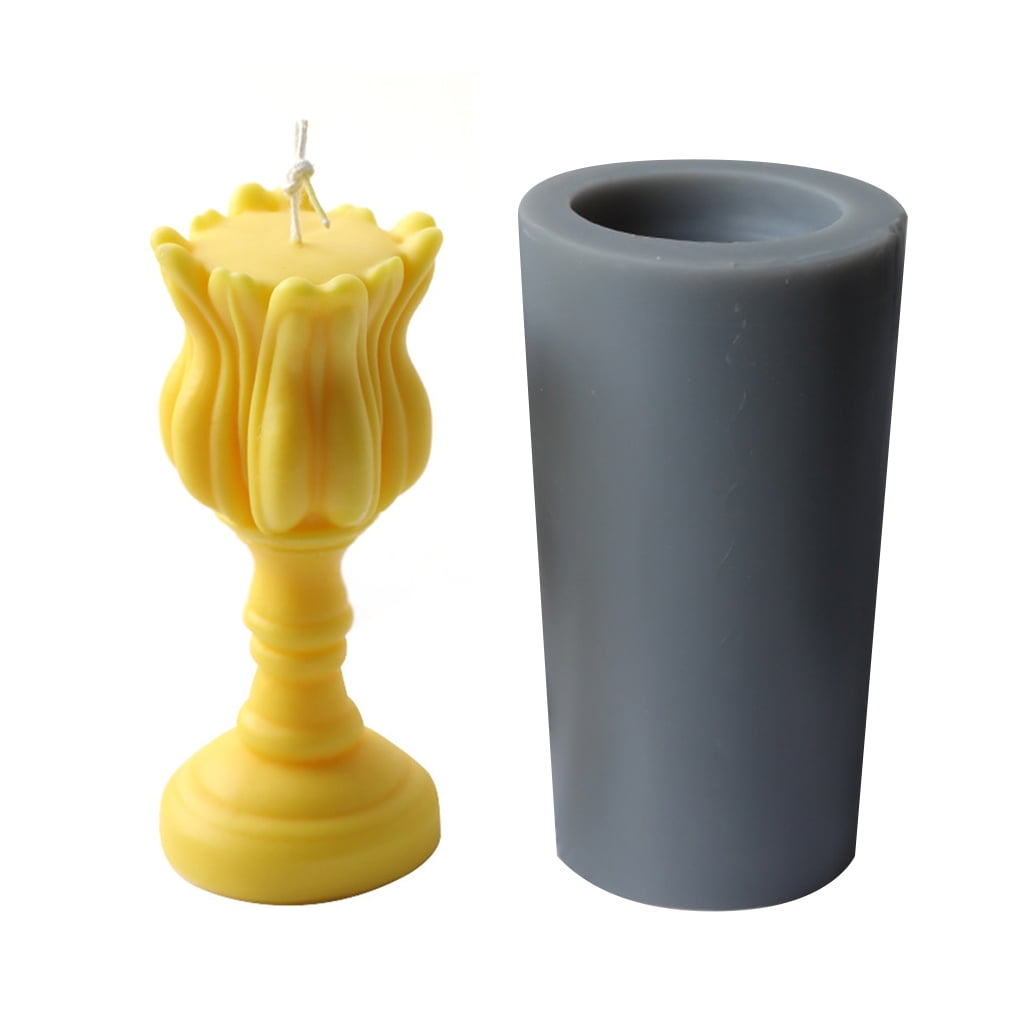 Geemin 3D Tulip Candle Silicone Mold Soap Crayon Wax Mould Home Ornaments Decorations Making Supplies
