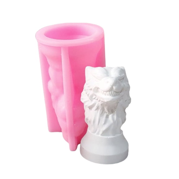 Geemin 3D Wolf Head Figurine Silicone Candle Molds for Epoxy Resin Candle Soap Making Home Decoration Temperature Resistant