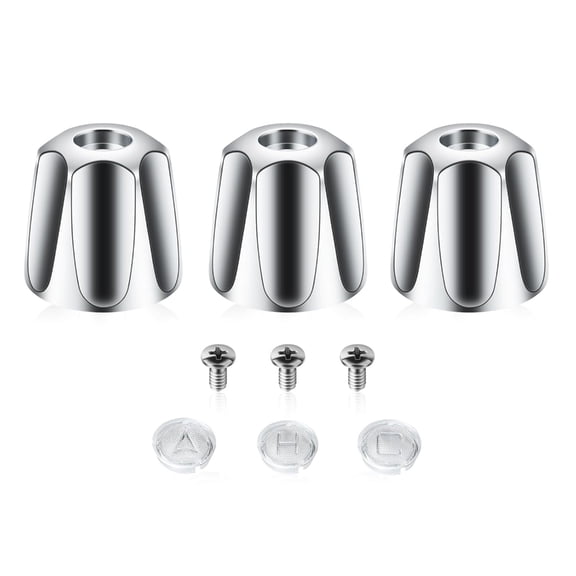 Geemin 3pcs Shower Knob Replacement Set Accessory With Tub Faucet Handles