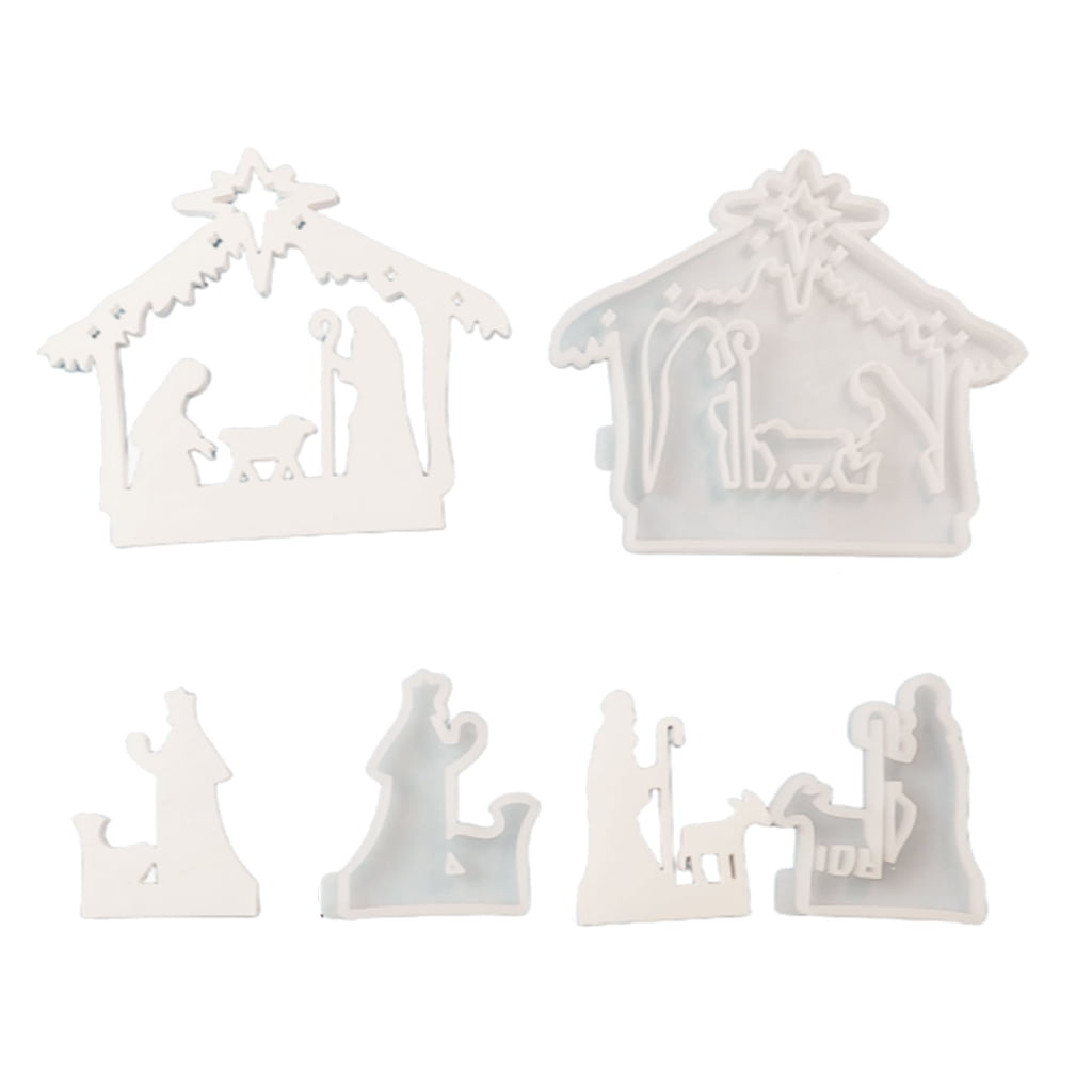 Geemin 3x Jesuses Baptism Candle Molds Castings Molds Silicone Mould Table Decorations