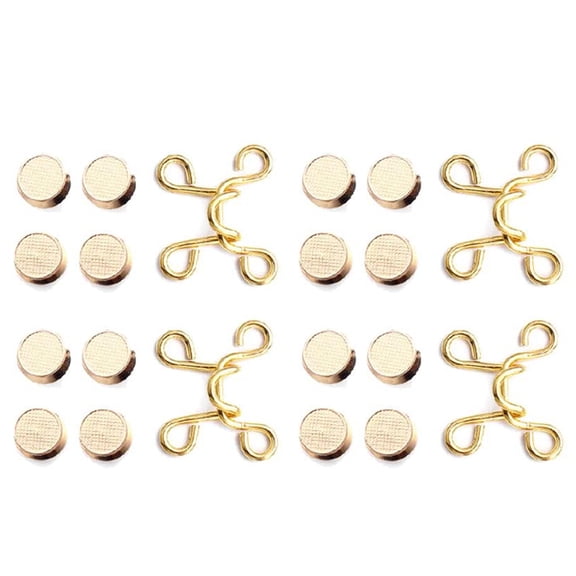 Geemin 4 Sets Adjustable Waist Buckle Metal Button Jeans Button Attacher Jeans Extender