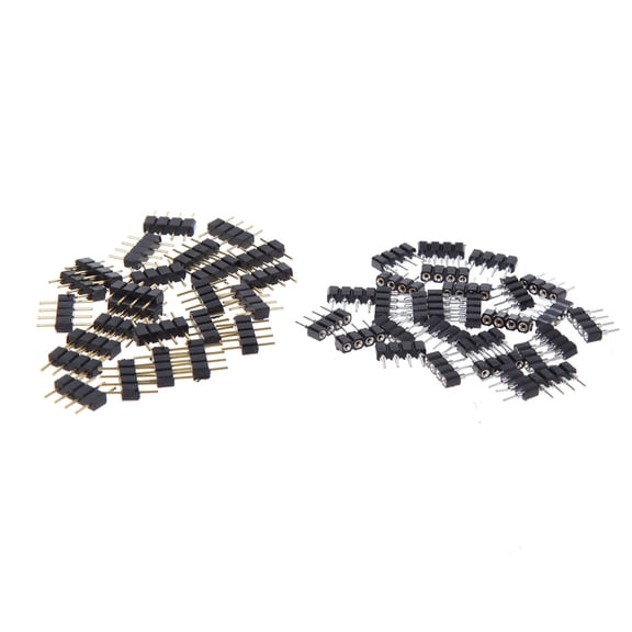 Geemin 50 Pcs 4PIN Needle RGB LED Strip Connector Qualitied Male and Female Connector