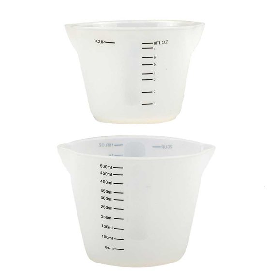 Geemin 500ml & 250ml Reusable Silicone Measuring Cups Resin Mixing Cups Epoxy Jewelry Casting Molds Acrylic Paint Pouring Cups