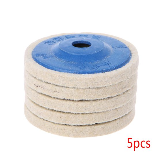 Geemin 5Pcs 4'' Round Polishing Wheel Felt Wool Buffing Polishers Pad Buffer Disc Tools