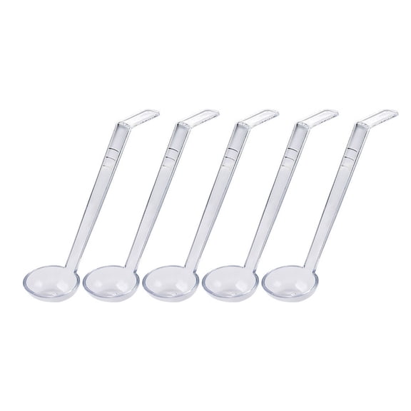 Geemin 5Pcs Clear Plastic Long Handle Mini Ladles For Sauces Dressings Soup Large Capacity Party Catering Supplies