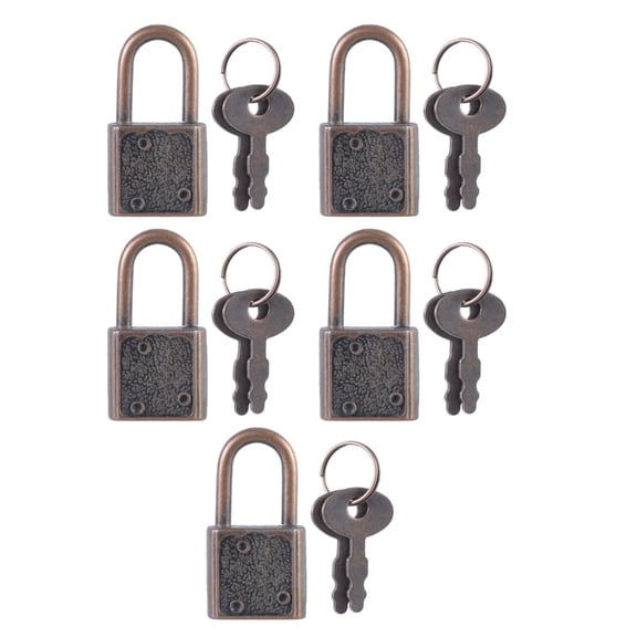 Geemin 5Pcs Zincs Alloy Padlock Portable Suitcases Locker Securing Lock Small Luggage Box Lock With Key Diary Padlocks Key Lock