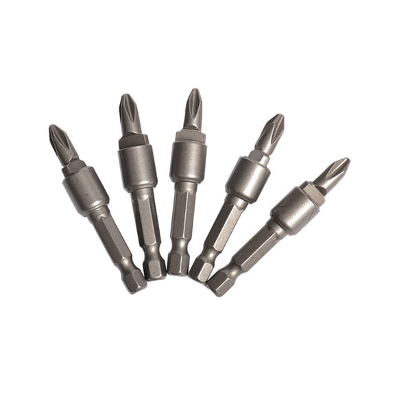 Geemin 5pc Reinforced Industrial Strength Screwdriver Bits High Strength Steel Snap Fit Connection Ergonomic Anti Slip Handling