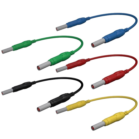 Geemin 5pcs Retractable 4mm Banana Plug 100cm Electrical Test Jumper Wire for Multimeter Banana to Banana Plug Test Leads Cable