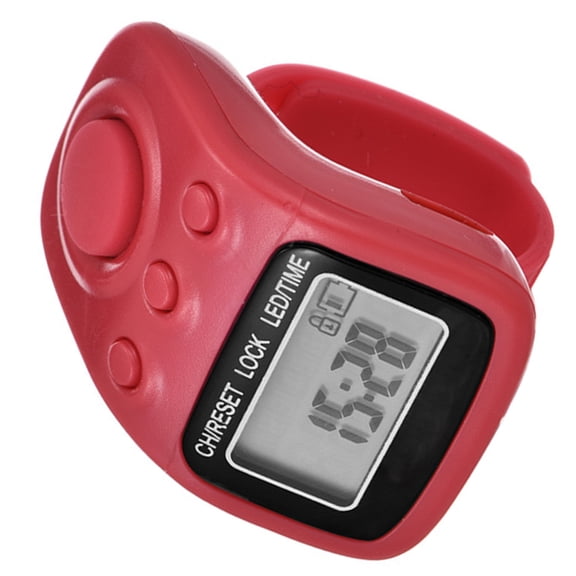Geemin 6 Channel Finger Counter with Backlit Time Display 6 Digit LED Tally Counter Clickers for Knitting Coaching Counter Ring