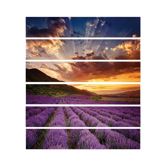Geemin 6Pcs Lavender Tile Floor Stair Sticker Home Decor Waterproof Mural Decals Adhesive Art Wallpaper