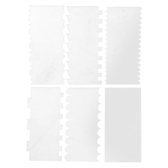 Geemin 6Pcs Transparent Clear Acrylic Cake Scraper Set Decorating Contour Comb Tooth Cake Trim Smoother Tool Pastry Cutter Kitchen Baking Frosting Tools