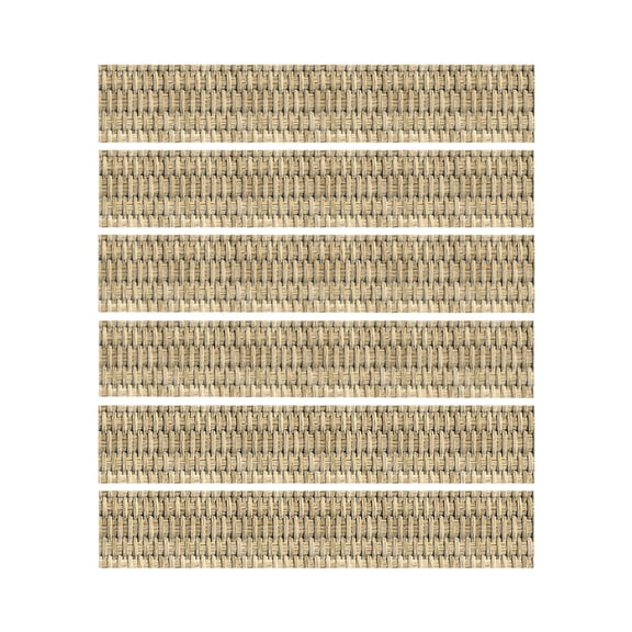 Geemin 6Pcs Woven Pattern Tile Floor Stair Sticker Waterproof Mural Decals Wallpaper