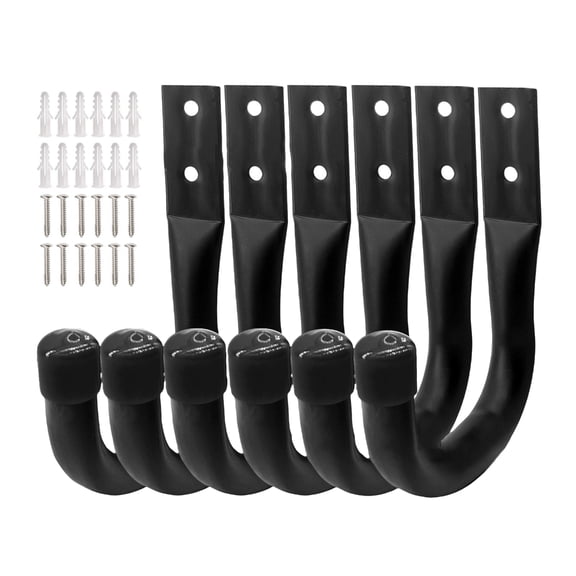 Geemin 6pcs Garage Storage Hooks Wall Mount Hooks Metal Hooks for Tool & Sports Tool