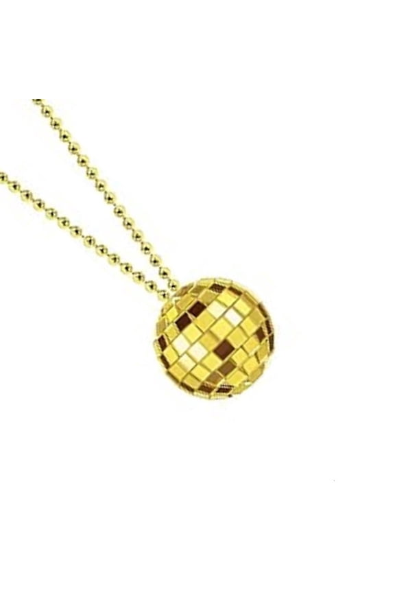 70s Mirror Disco Ball Neck Chain Party Necklace Disco Silver/Gold Ball Neckwear