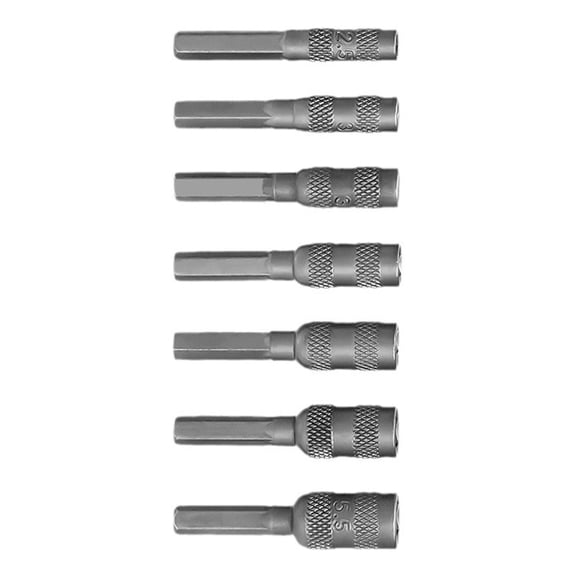 Geemin 7pcs 2.5mm-5.5mm Magnetic Hex Socket Hex Shank Nut Driver Set Screwdriver Bit Set for Technicians and DIY Enthusiasts