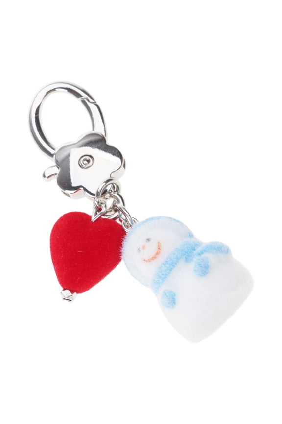 Adorable Snowman Plush Keyring Holiday Decoration With Alloy Accent Winter Gift