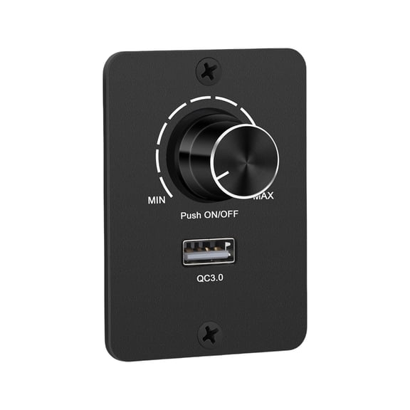 Geemin Aluminum 12V Dimmer Switches Rotary PWM Control USB Port for LED Halogen Light