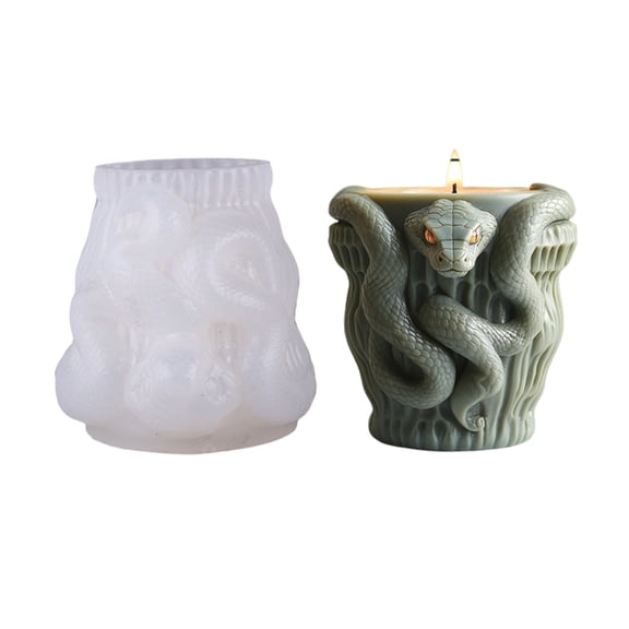 Geemin Artistic Snake Silicone Mold Crafting Supplies for Planter Candle Jewelry