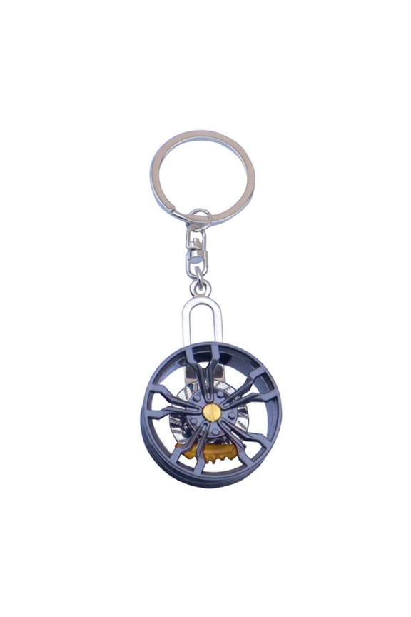 Automotive Tire Key Chain Wheel Tire Rims Keyring Zinc Alloy Accessory for Car Enthusiasts and Collectors