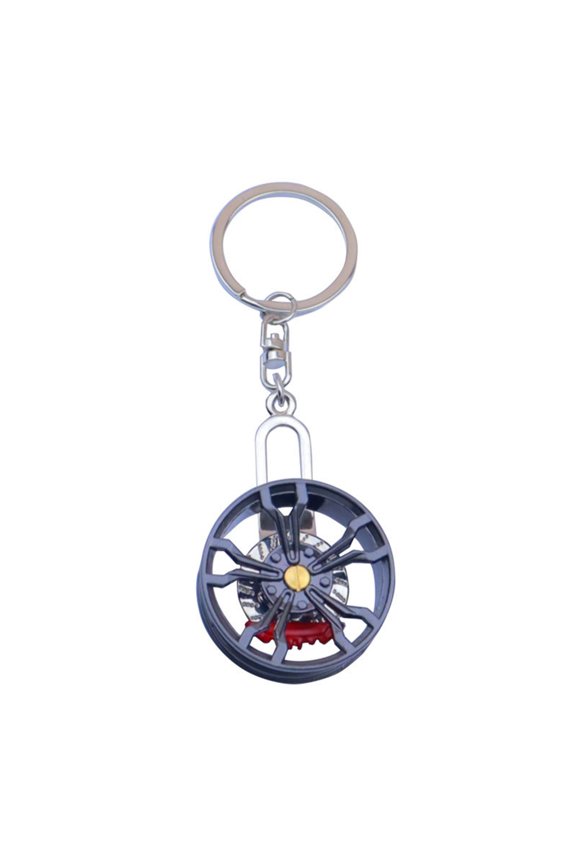 Automotive Tire Key Chain Wheel Tire Rims Keyring Zinc Alloy Accessory for Car Enthusiasts and Collectors