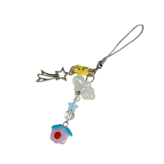 Geemin Beaded Keychain Featuring Cloud Raindrop House Designs