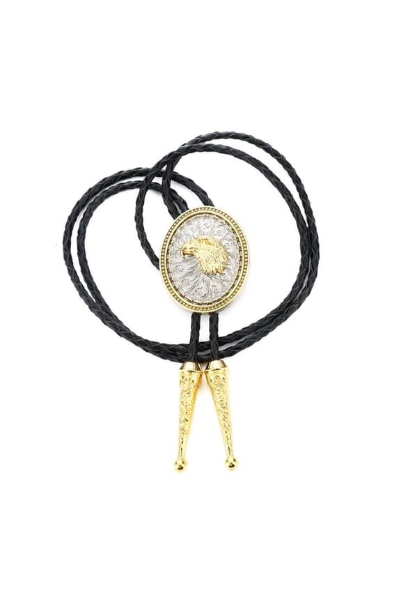 Bolo Tie for Men Western Cowboy Style Necktie with Carved Buckle Decorations Costume Accessories