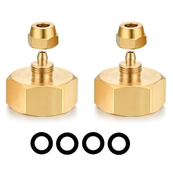 Geemin Brass Garden Hose Thread Adapter 3/4 Inch to 1/4 Inch Conversion Set 2pcs