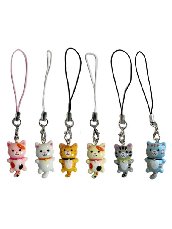 Charming Cat Keychain Cute Cartoon Feline Bag Backpack Charm Pendant Phonechain