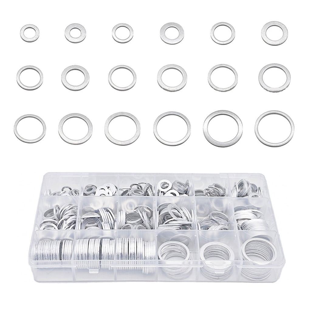 Geemin Complete 580pcs Aluminum Washer set Resistant Washers with Storage Box for Automotive & Equipment Maintenance