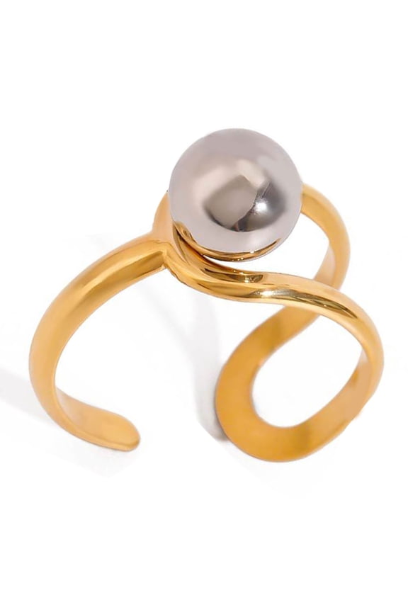Contemporary Open Ring Abstract Design Stainless Steel Fashion Finger Accessory